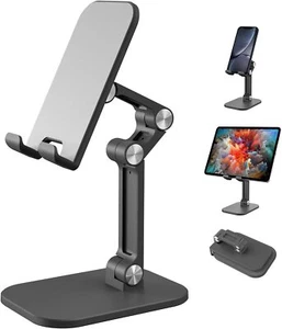 Foldable Tablet Desktop Stand Cell Phone Holder Mount For iPhone Samsung iPad US - Picture 1 of 12