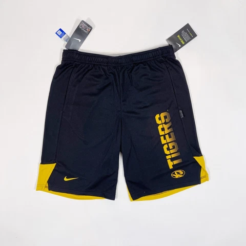 Nike NCAA On Field Apparel Mizzou Tigers Football Shorts Black Yellow Mens SMALL Cover