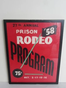 Vintage 1958 Huntsville, Texas 27th Annual Prison Rodeo Program (Framed) - Picture 1 of 18