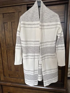 Athleta Spirit Wolle Kaschmir Wickeloptik vorne offen Cardigan Taschen Medium creme beige - Bild 1 von 6