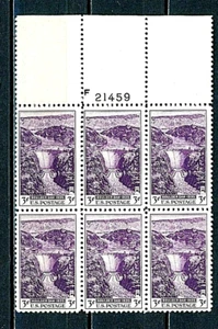 SCOTT # 774 - ONE PLATE # BLOCK OF 6 BPULDER DAM 1935STAMPS - F / VF- OG - MNH - Picture 1 of 2