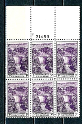 SCOTT # 774 - ONE PLATE # BLOCK OF 6 BPULDER DAM 1935STAMPS - F / VF- OG - MNH - Image 1 of 2