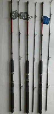 lot 3 ZEBCO 7 FT foot 2" SPINNING ROD CATFISH HEAVY DUTY MEDIUM ACTION 2-PIECE