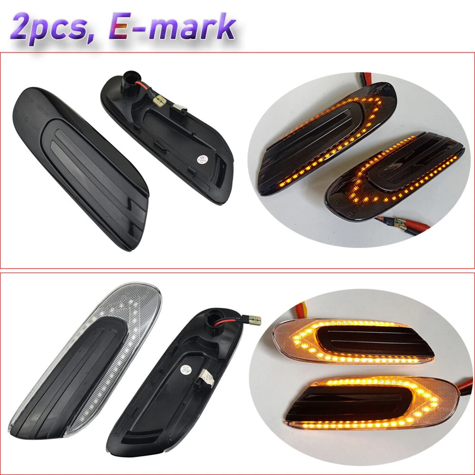 2x For Mini Cooper F55 F56 F57 2014-UP LED Dynamic Side Marker Light Turn Signal - Изображение 1 из 3