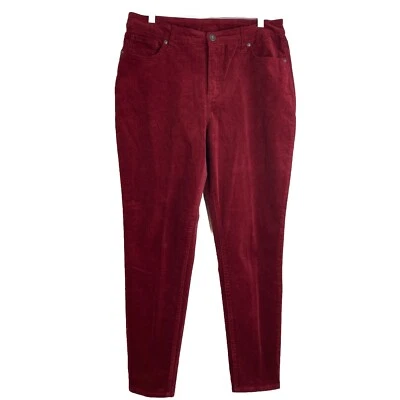 Pantalones de mezclilla para mujer Style & Co. de pana roja talla 12 (34x28) mezcla de algodón Foto 1 de 4