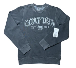 Sudadera GOAT USA Linden Cuello Redondo Gris Pimienta Para Hombre XS Vintage Lavado Nueva con Etiquetas $55 - Imagen 1 de 6