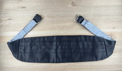 ROBERT TALBOTT Silk Cummerbund ALL SIZE Designer Black W5.25" Made in USA - Image 1 of 4