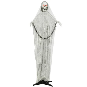 Decoraciones de Halloween Outsunny 183 cm tamaño real aterradoras, funciona con pilas - Imagen 1 de 10