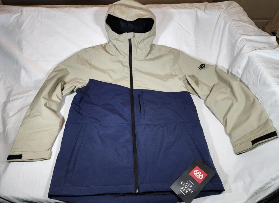 Jaqueta de esqui snowboard masculina média 686 Six Eight Six PRIME 10/8K azul marinho e bronzeado - Imagem 1 de 4