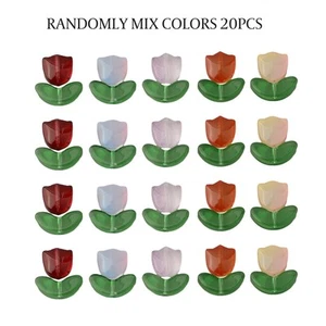 Create Stunning Jewelry Pieces with 20Pcs 9MM Tulips Flowers Glass Beads - Picture 1 of 22