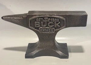 BUCK KNIVES Est 1902 Cast Iron Anvil - Display Stand, Blacksmith, Jewelry, Decor - Picture 1 of 8