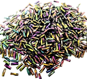 20gms Matsuno 6mm Bugle Beads - Colour 713-TW Metallic Dark Bronze Iris Rainbow - Picture 1 of 13