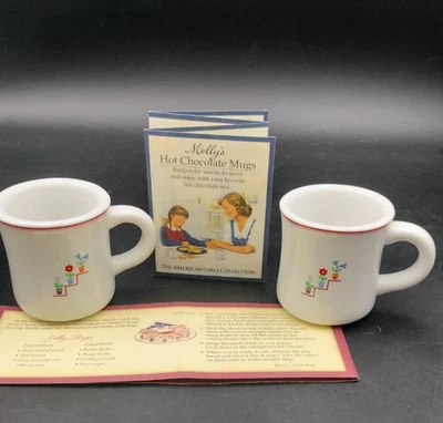 Lot of 2 American Girl Mugs MOLLY'S Hot Chocolate 2002 Pleasant Co. Hallmark - Image 1 of 4