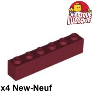 LEGO 4x Lego Brick 1x6 6x1 Rot Dunkel- / Dark Red 3009 Neu - Picture 1 of 1