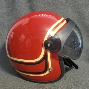 Casco de motocicleta Yamaha STD Z90 1971 vintage cara abierta con visera  - Imagen 1 de 24