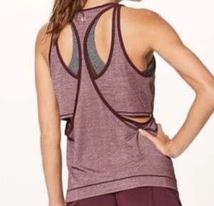 Lululemon Run The Day Tank Heathered Dark Adobe Maroon taglia 8? Vestibilità ampia - Foto 1 di 11