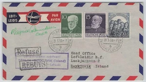 Berlin Nr. 73, 95 + 96 Luftpostbrief BERLIN - REYKJAVIK, ISLAND 21.3.53 [723] - Bild 1 von 2