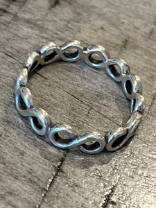 Genuine Pandora ALE sterling siver eternity infinity band s7.25 ring 062424@ - Picture 1 of 5