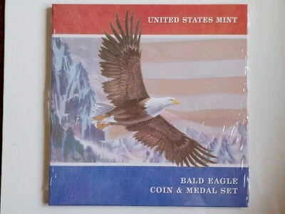 2008 Bald Eagle Coin Medal Set Commemorative Silver Dollar Mint State SEALED - Image 1 of 2