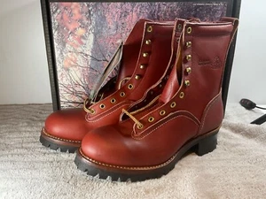NOS Men’s Walker 1507 Waterproof Burgundy STEEL TOE Logger Boots 8 EE - Picture 1 of 8