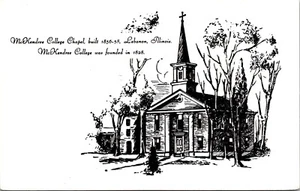 Postal McKendree College Chapel Lebanon Illinois - Imagen 1 de 2