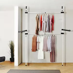 Heavy Duty Adjust Clothes Rail Storage Garment Shelf Hanging Display Stand Rack - Picture 1 of 6