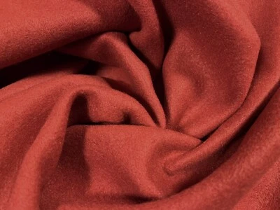 Vegan Wool Heavyweight Flannel Fabric, Per Metre - Plain - Red - Image 1 of 3