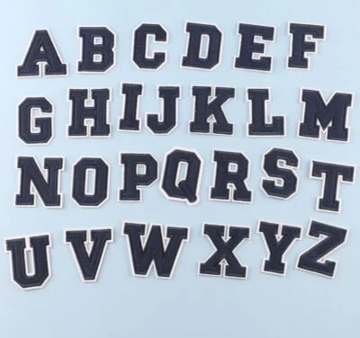 Embroidery A-Z Alphabet Letter Patches Embroidered Iron On Patch Crafts - image 1 of 4