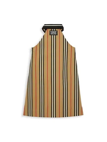 Abito senza maniche Karen iconico a righe Burberry autentico nuovo con etichette taglia 10