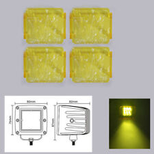 4pcs Yellow Led Work Light Bar Lens Cover For 3x3" Square Cube Pods Fog Driving