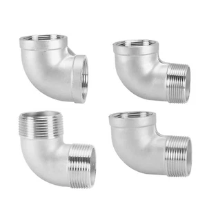 90 Degree Male Female Elbow Stainless Steel 304 BSP Pipe Fitting - 1/8" to 1" - Picture 1 of 25