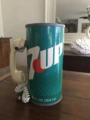 RARE Vintage Paul Nelson 7 UP  Telephone SODA CAN 12 3/4” - Image 1 of 4