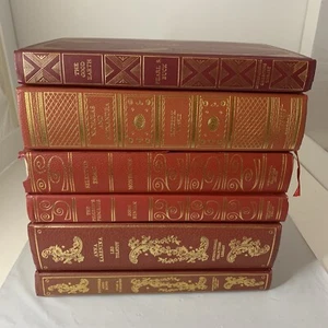 Lot of 6 International Collector's Library Gilded Literature Book Staging Decor - Imagen 1 de 13