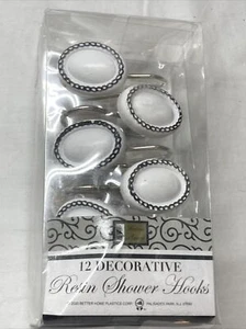 Juego de 12 ganchos decorativos de resina para baño cortina de ducha baño hogar moda NUEVO - Imagen 1 de 3