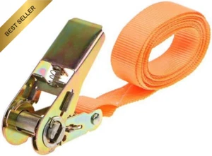 Endless Ratchet Tie Down Straps Heavy Duty Cargo Buckle Durable Nylon Orange 13. - Picture 1 of 12