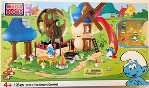 New Mega Bloks Smurfs 10713 The Smurf Carnival 105 pcs Building Set Sealed - Picture 1 of 6