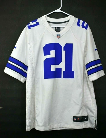 Nike Men V-Neck Short Sleeve Dallas Cowboys Ezekiel Elliott Game NFL Jersey 21 L Cover