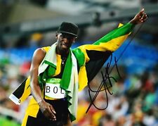 Usain Bolt Signed 10X8 PHOTO DISPLAY Olympics JAMAICA AFTAL COA (C)