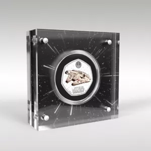 Millennium Falcon Star Wars 50p Royal Mint 2024 Display - Foto 1 di 8