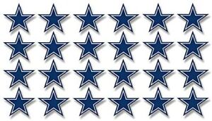 1x1 inch Sheet of 24: Small Blue 1 Inch Star Shaped Stickers (texas team decal)