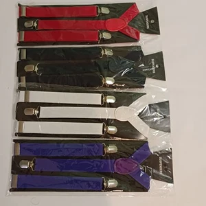 Boy's Clip Suspenders With Extendable Metal Clip Fastening (4-Piece Set) - Picture 1 of 4