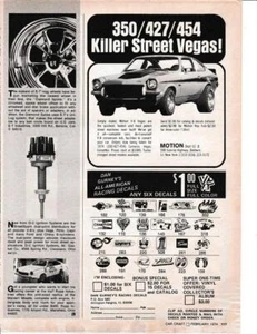 1974 Baldwin Motion 454 Chevy Vega Print-Ad/ Also 350 & 427 - Picture 1 of 1
