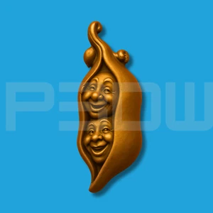 3D Model STL File for CNC 3D Printer Pea Pod Whimsical Smiling Faces STL Relief - Picture 1 of 1