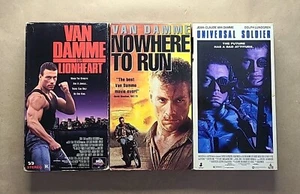 Van Damme 3 Movie Lot (VHS) - Lionheart, Nowhere To Run, Universal Soldier - Picture 1 of 10