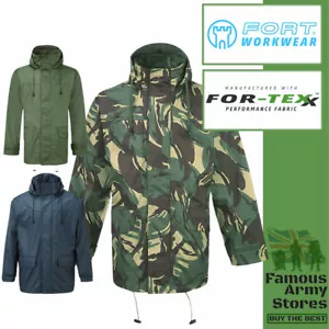Fort Tempest Jacket Plain Camo Windproof Waterproof Breathable Coat Mens Army - Picture 1 of 6