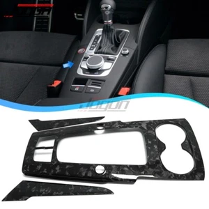 Forged Carbon Console Gear Shift Panel Cover For Audi A3 8V S3 RS3 2014-2018 RHD - Picture 1 of 9