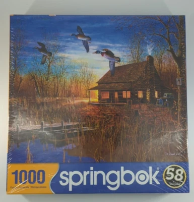 Springbok Duck Lodge Jigsaw Puzzle 1000 Piece Landscape Cabin House New - Image 1 of 4