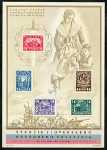 Cecoslovacchia 1945 nuovo di zecca Mi Block 7 Sc 288-292 carta rivolta nazionale seconda guerra mondiale ** - Foto 1 di 2