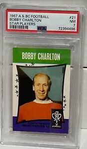 1967 A&BC A & BC FOOTBALL STAR PLAYERS #21 BOBBY CHARLTON PSA 7 NM