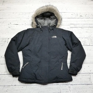 North Face Jacket Womens Small Black Hooded Faux Fur Down Insulated Parka Coat - Picture 1 of 8